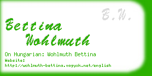 bettina wohlmuth business card